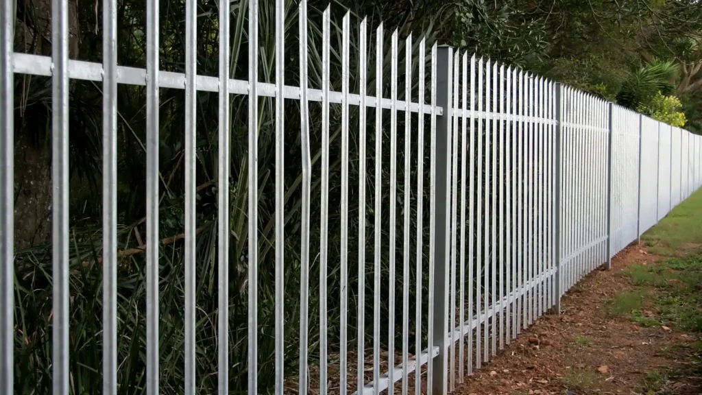 A Chowns Agricultural Services An agricultural fence with a metal railing in the background, located in Alcester, a farming community.
