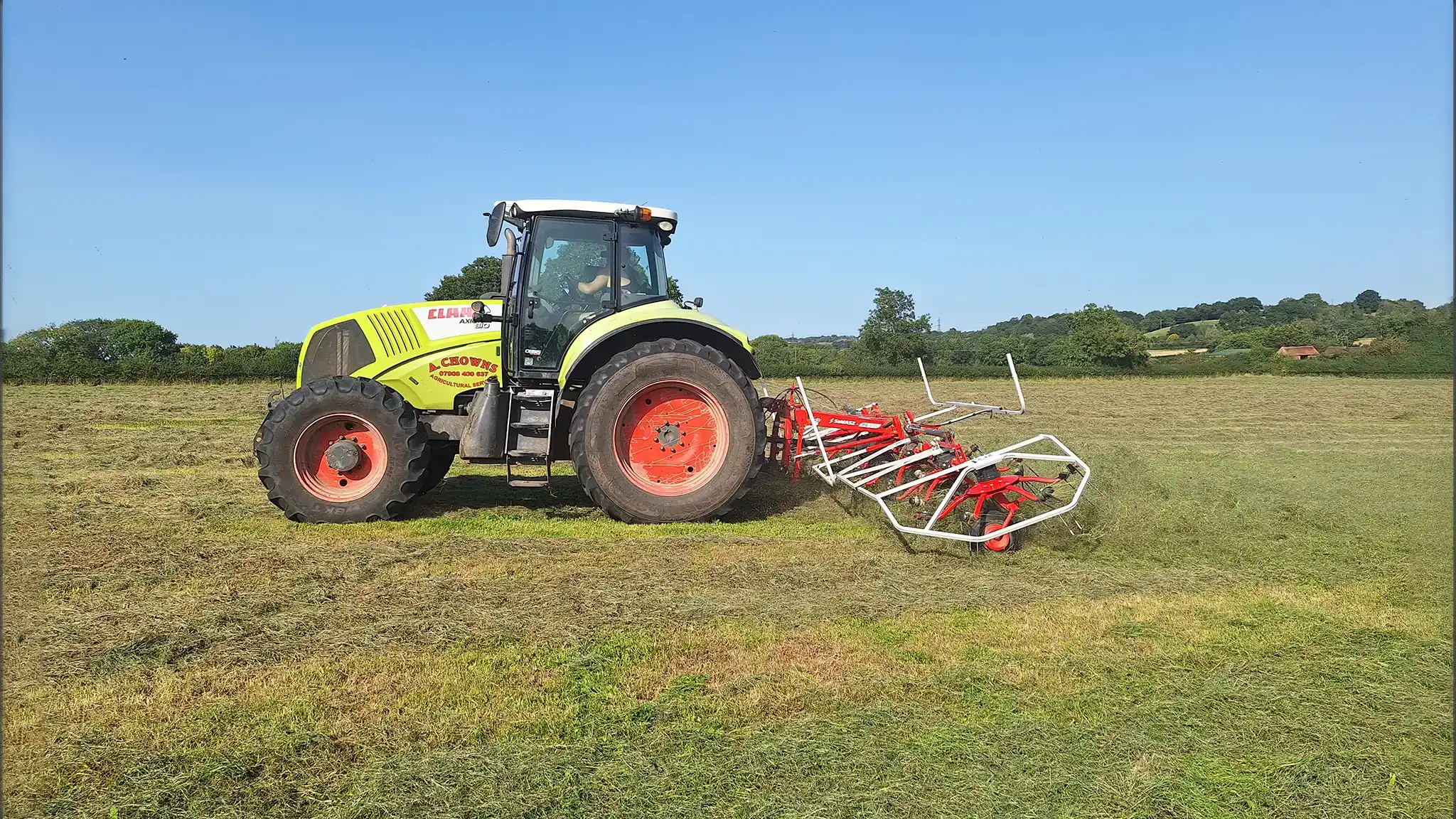 A Chowns Agricultural Services Agricultural Services Hay Turning Raking Tedding